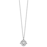Sterling Silver Rhodium-plated Sun Front/Moon and Star Back Reversible Spinning Pendant 18 inch Necklace